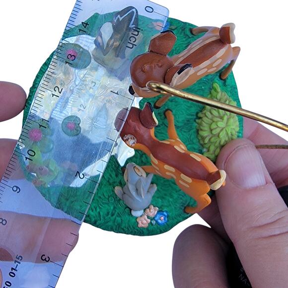 Vintage Disney Bambi Ornament Mirror Pond Scene with Thumper & Flower - Picture 6 of 10